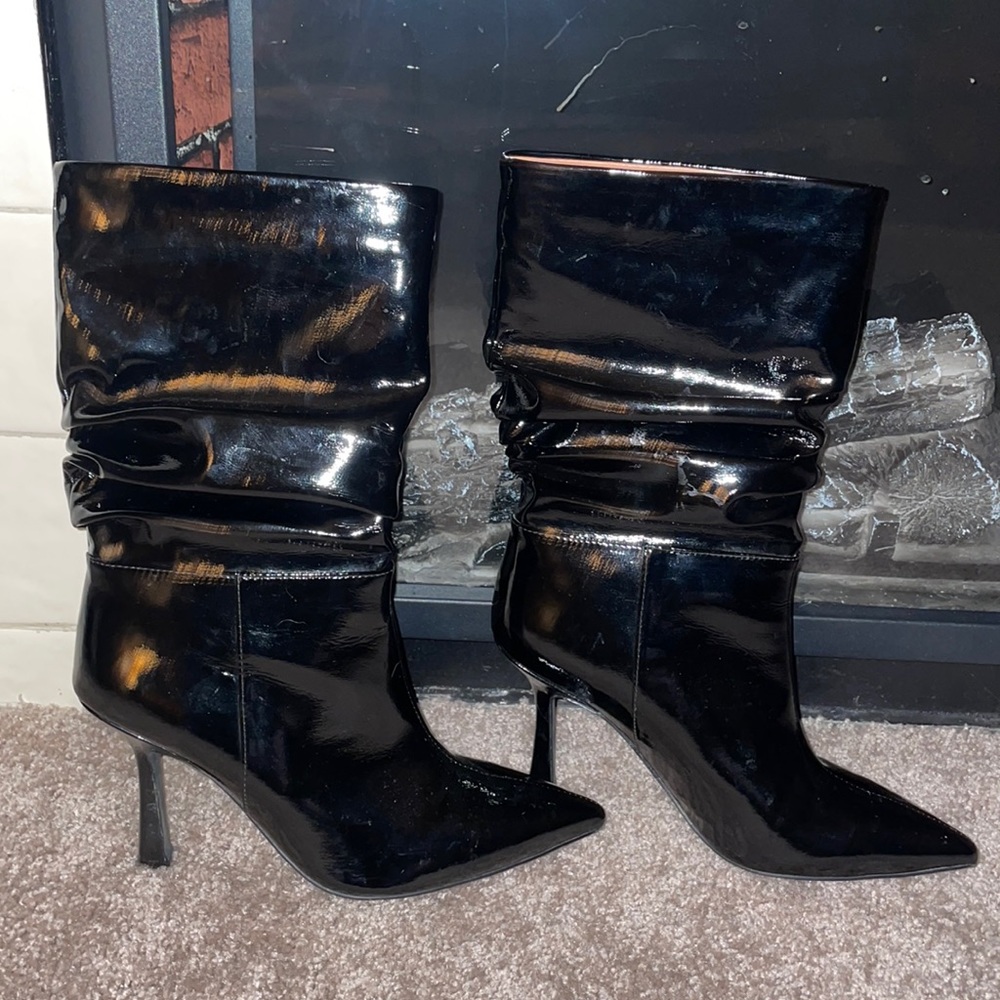 Black patent leather Jeffery Campbell boots